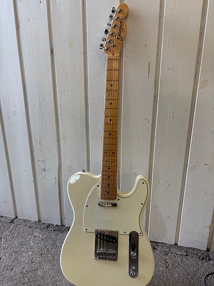 Morgan elektrisk gitar Telecaster-stil hvit