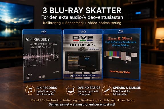 Den Ultimate Kalibreringspakken for Hjemmekino/Hifi: Spears & Munsil + DVE + AIX