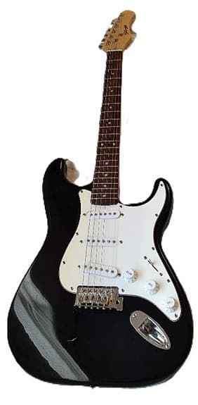Stagg el-gitar – Stratocaster-modell i sort