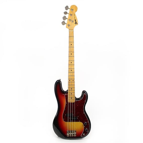 1977 IBANEZ SILVER SERIES P-BASS STYLE ELECTRIC BASS GUITAR IN SUNBURST