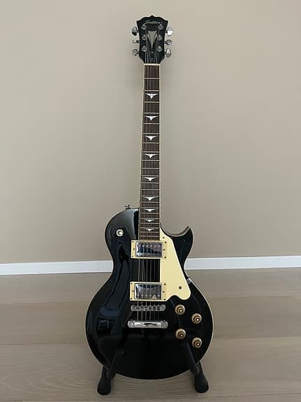 Tradition elektrisk gitar svart Les Paul-type