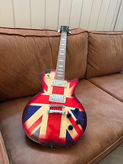 Gitar i Les Paul-stil Union Jack motiv