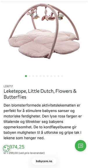 Little Dutch leketeppe aktivitetsgym rosa Flowers & Butterflies