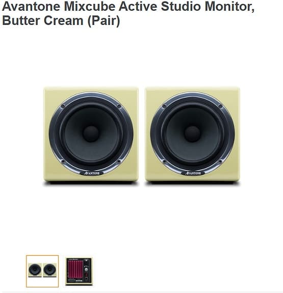 Avantone Mixcube Active Studio Monitor, Butter Cream (Par) med kabler