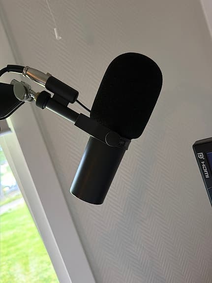 Shure SM7B mikrofon, RØDE PSA1 og GoXLR Mini