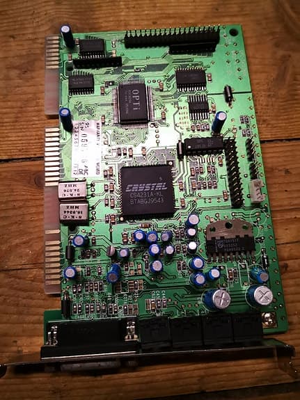 Retro: Crystal audio CS4213A-KL lydkort med ISA interface *FRI FRAKT*