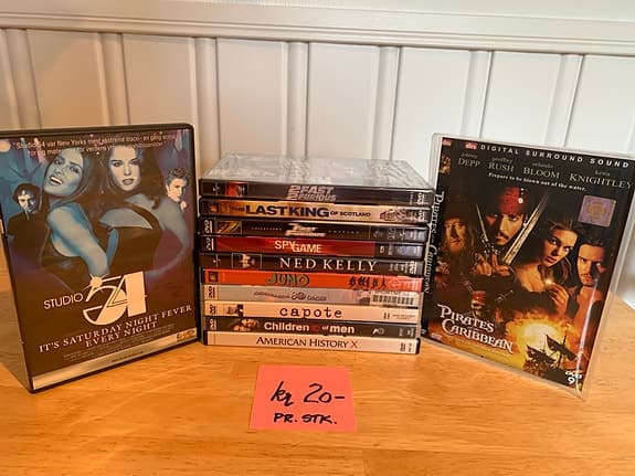 Diverse DVD-filmer selges