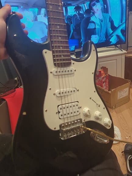 Rockson Stratocaster elektrisk gitar svart