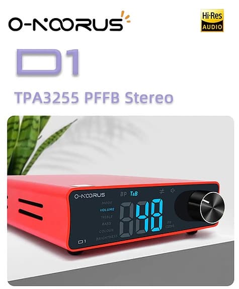 O-NOORUS D1 TPA3255 PFFB StereoAmplifier 300Wx2 rød