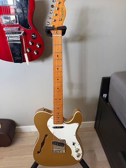 Squier Telecaster Thinline elektrisk gitar gull
