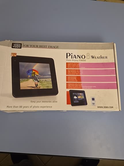 JOBO Piano 8 Weather kombinert digital fotoramme og værstasjon.