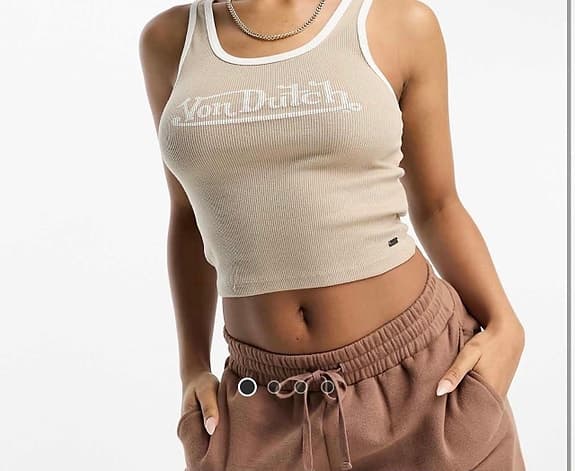 Von Dutch tanktopp M beige dame