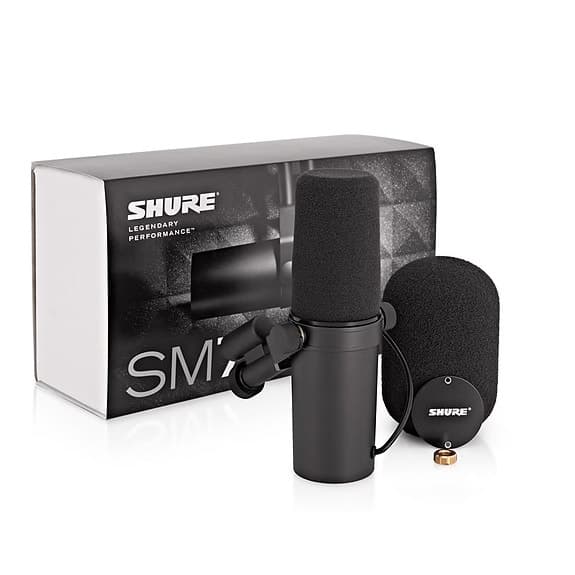 Ubrukt Shure SM7B dynamisk studiomikrofon - med stort og lite pop filter