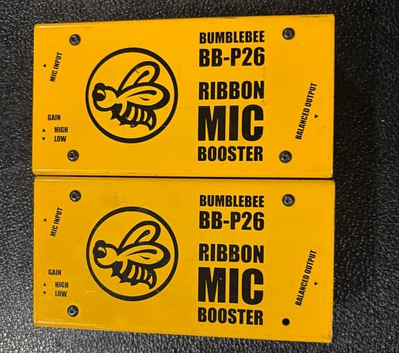 2x Bumblebee BB-P26 Ribbon Mic Booster mikrofonforsterker
