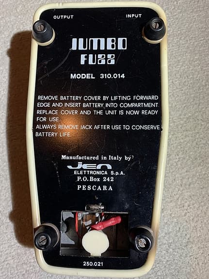 Jen Jumbo Fuzz Pedal Model 310.014 Vintage Made in Italy 1973 - image 7