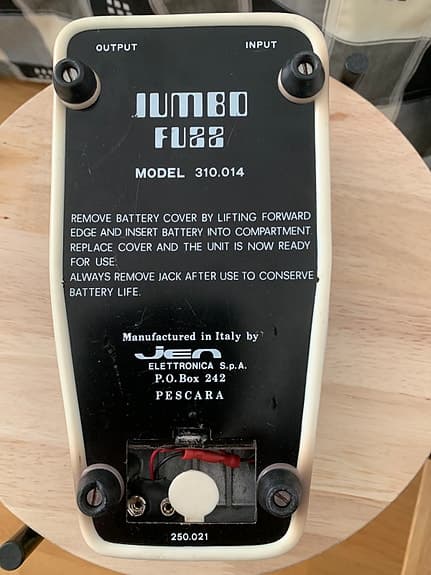 Jen Jumbo Fuzz Pedal Model 310.014 Vintage Made in Italy 1973 - image 10