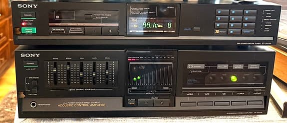 Sony TA-AX430 vahvistin, ST-JX430 L viritin, Mach kaiuttimet