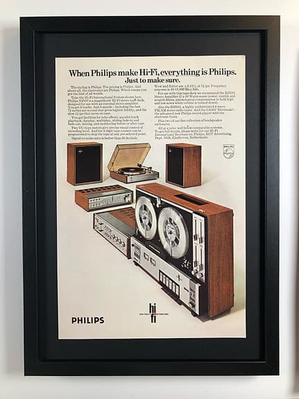 Framed 1971 Vintage Philips 4630 Hi-Fi Stereo Original Magazine Advertisement