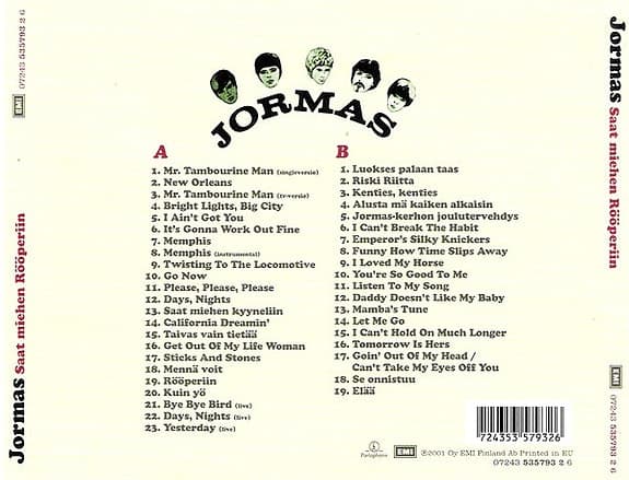 Jormas – Saat Miehen Rööperiin - Kaikki Levytykset 1965-68 (2 CD) - image 2