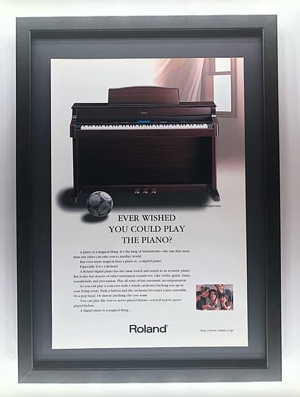 Framed 1999 Vintage Roland Keyboard Original Magazine Advertisement
