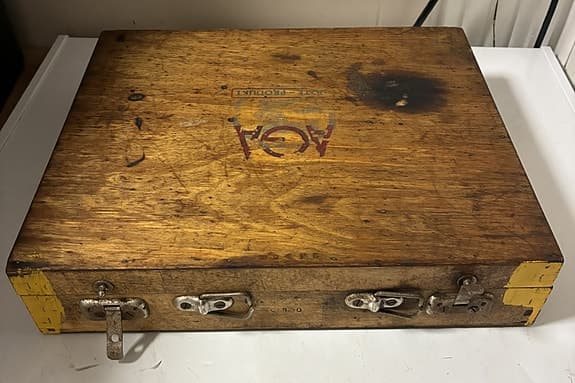 Vintage AGA Jote-Produkt puinen hitsauslaitteiden säilytyslaatikko