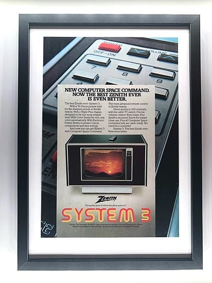 Framed 1979 Vintage Zenith System 3 Colour TV Original Magazine Advertisement