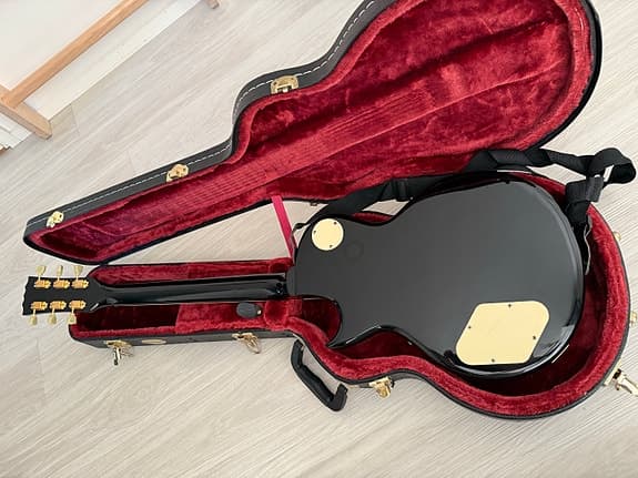 Vintage Les Paul -tyylinen sähkökitara musta - image 2