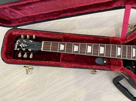 Vintage Les Paul -tyylinen sähkökitara musta - image 4