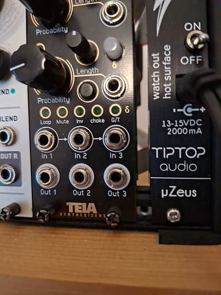 Eurorack Teia synthesizers Skiplog - Rhythmic Probability Processor