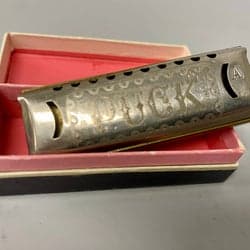 Vintage M. Hohner Puck Munspel Tonart A med originalkartong - Tyskland