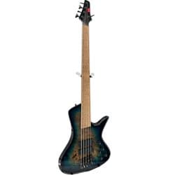 G4M 972 Fanned Fret 5-String Bass Guitar, Blue Burl Burst - DEFEKT