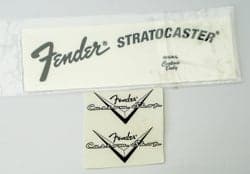 Fender Stratocaster och 2 st Fender Custom Shop vattendekal