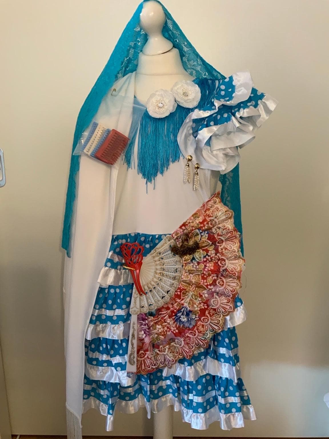 Flamenco Kleid Tanzkleid Kostüm Gr 116 122