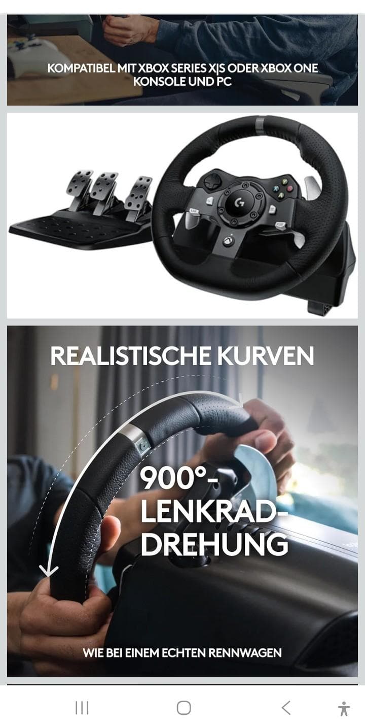 Gaming Lenkrad mit Pedale, Logitech