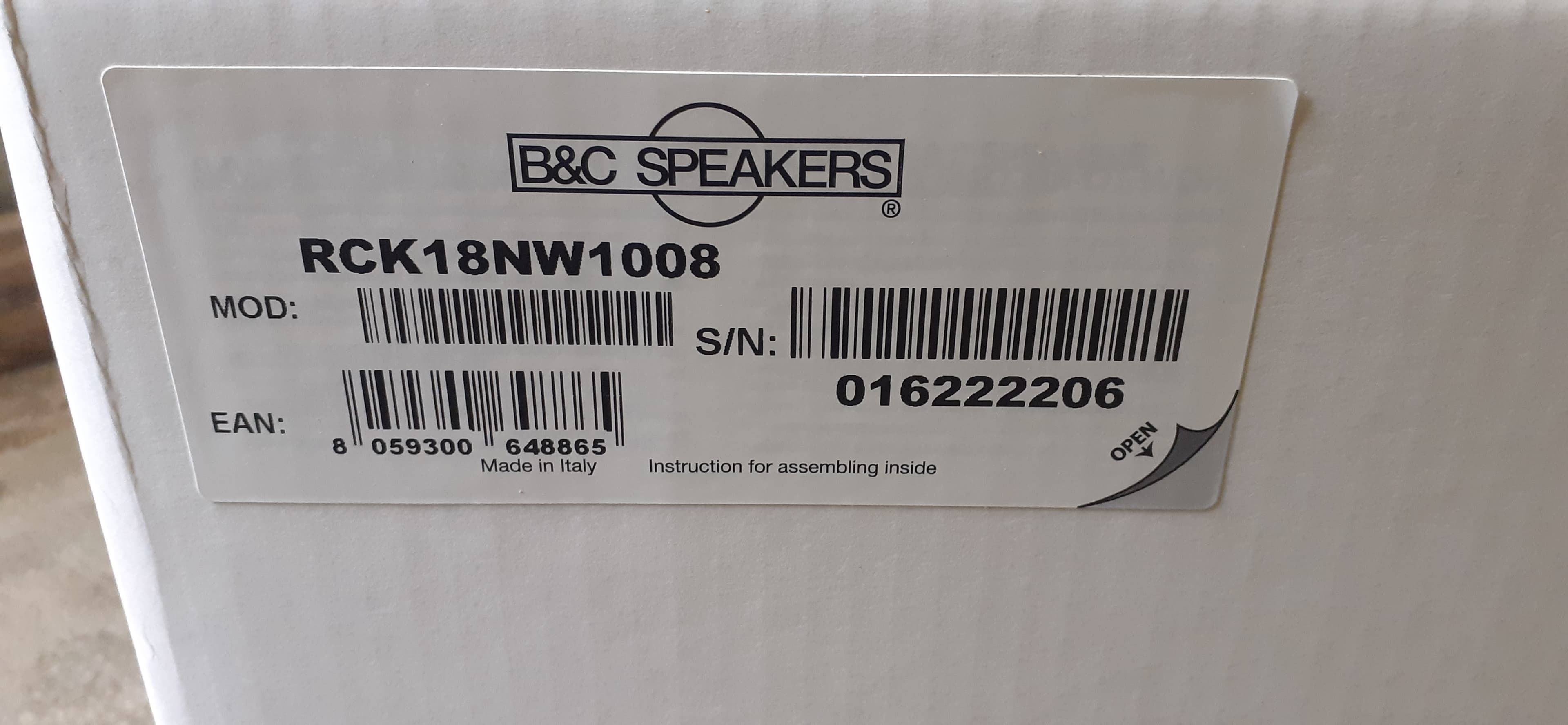 recone kit pour B&C 18nw100-8