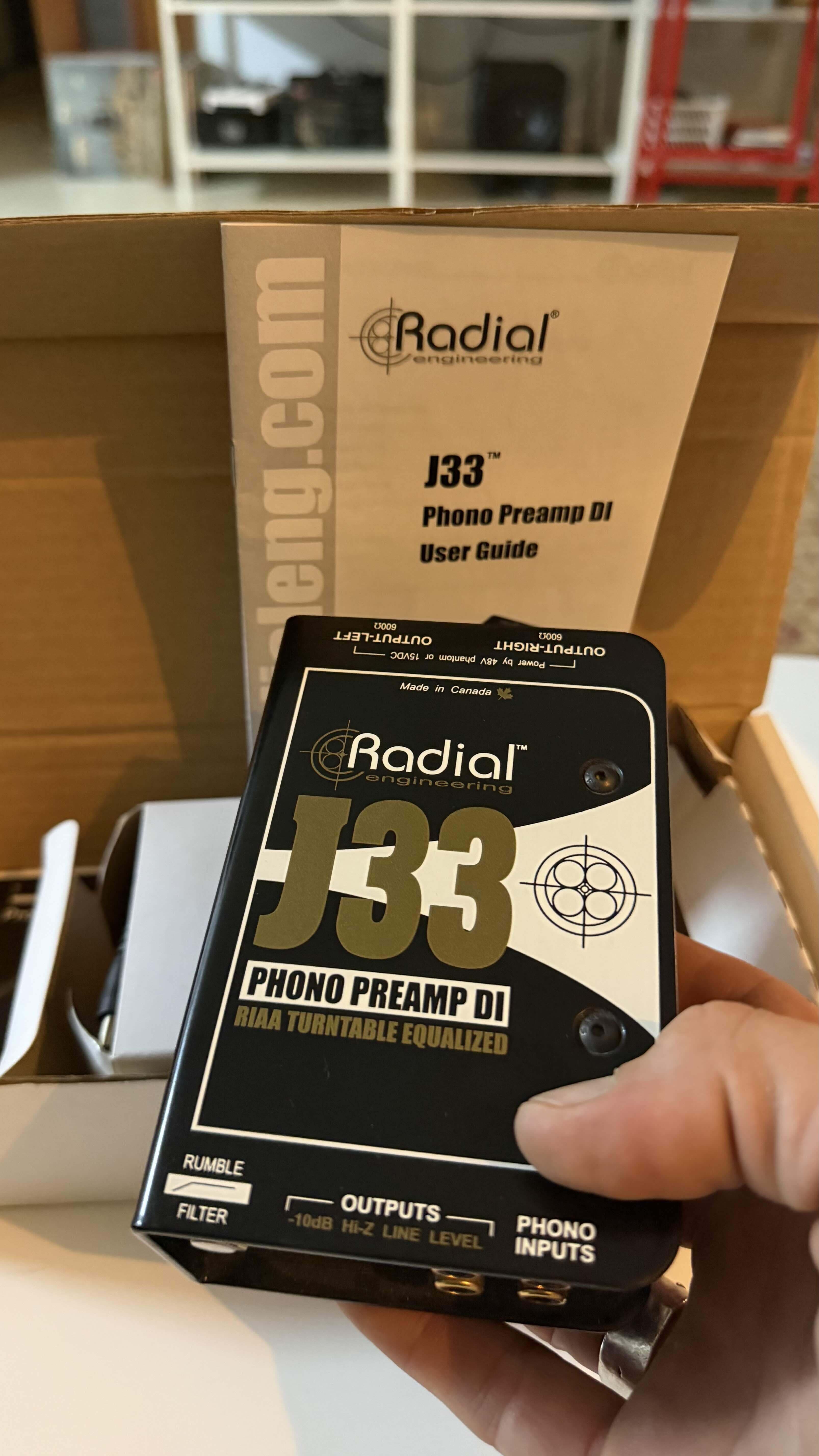 Vends Radial J33 DI box Phono RIAA
