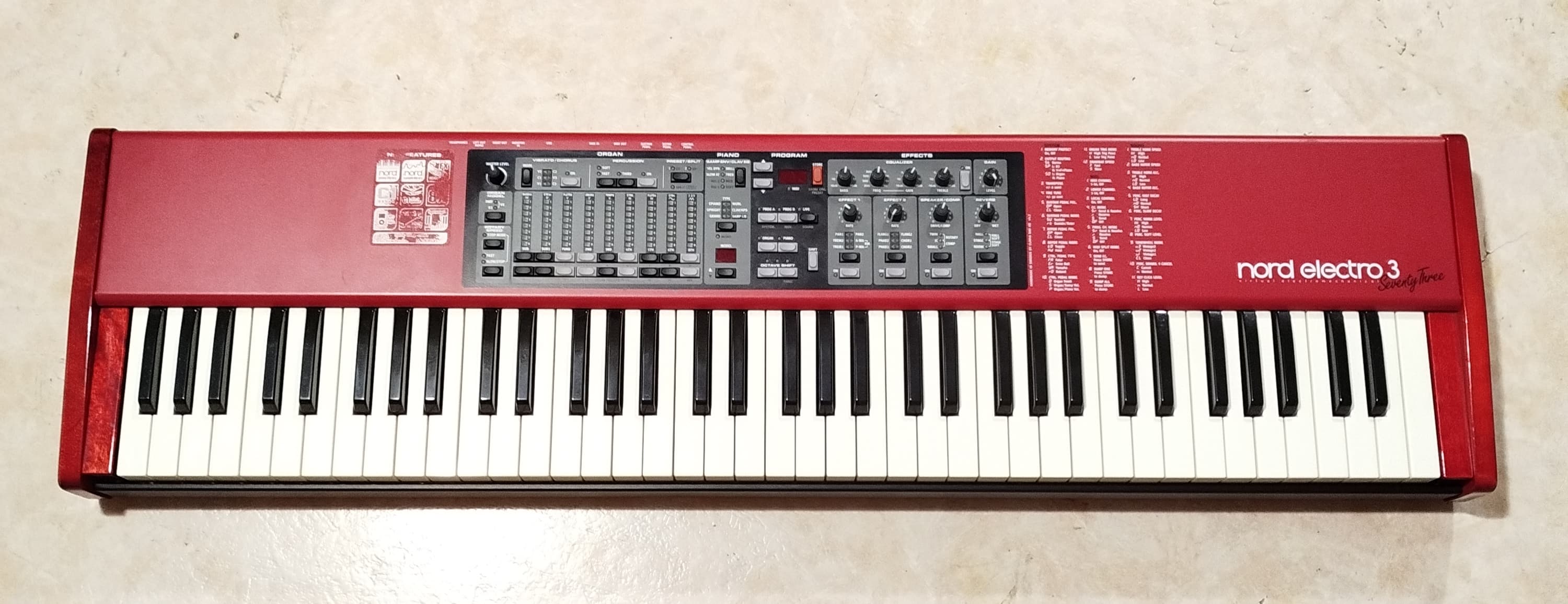 VENDS CLAVIA NORD ELECTRO 3 73
