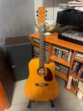 Cort chitarra acustica amplificabile con custodia rigida.