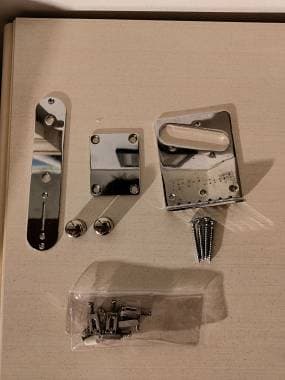Telecaster ponte e placche controlli argentate