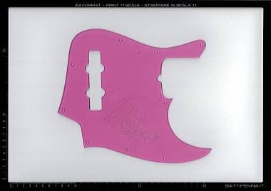 Battipenna.it Battipenna Fender Jazz4 rosa semitrasparente incis