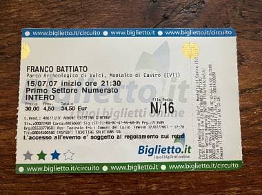 Biglietto Concerto BATTIATO 2007