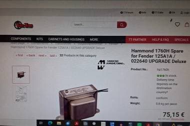 Trasformatore per amplificatore fender