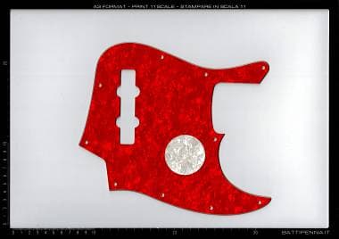 Battipenna.it Battipenna JazzBass 4 red pearl + intarsio bianco