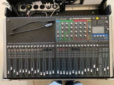 Si Performer 3 Digital Mixing Console, including a MADI card and a flight case.