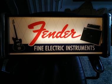 Insegna Luminosa Fender RIPRODUZIONE versione 1961