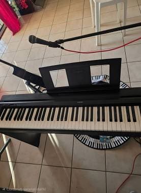 Yamaha P45 Pianoforte Digitale + Mobile Fisso + Sgabello + Pedale Sustain