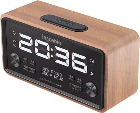 Inscabin W20B DAB/DAB+ FM Digital Clock Radio - Wood, A