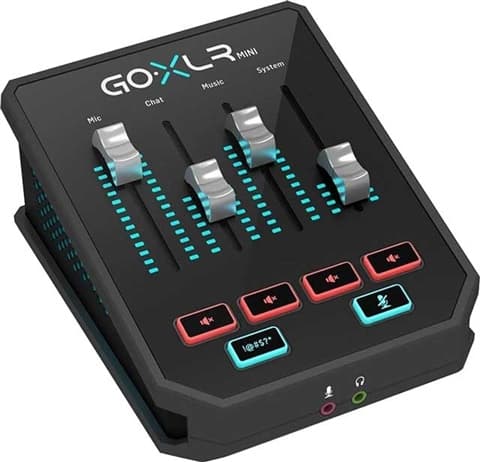Mini mixer TC Helicon GoXLR e interface de áudio USB, C