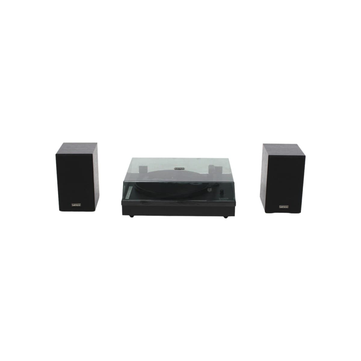 Lenco LS-300 Turntable with Speakers Bundle, Black