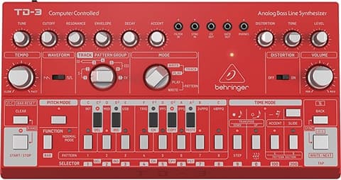 Behringer TD-3-RD Analog Bass Line Synthesizer - Red, B